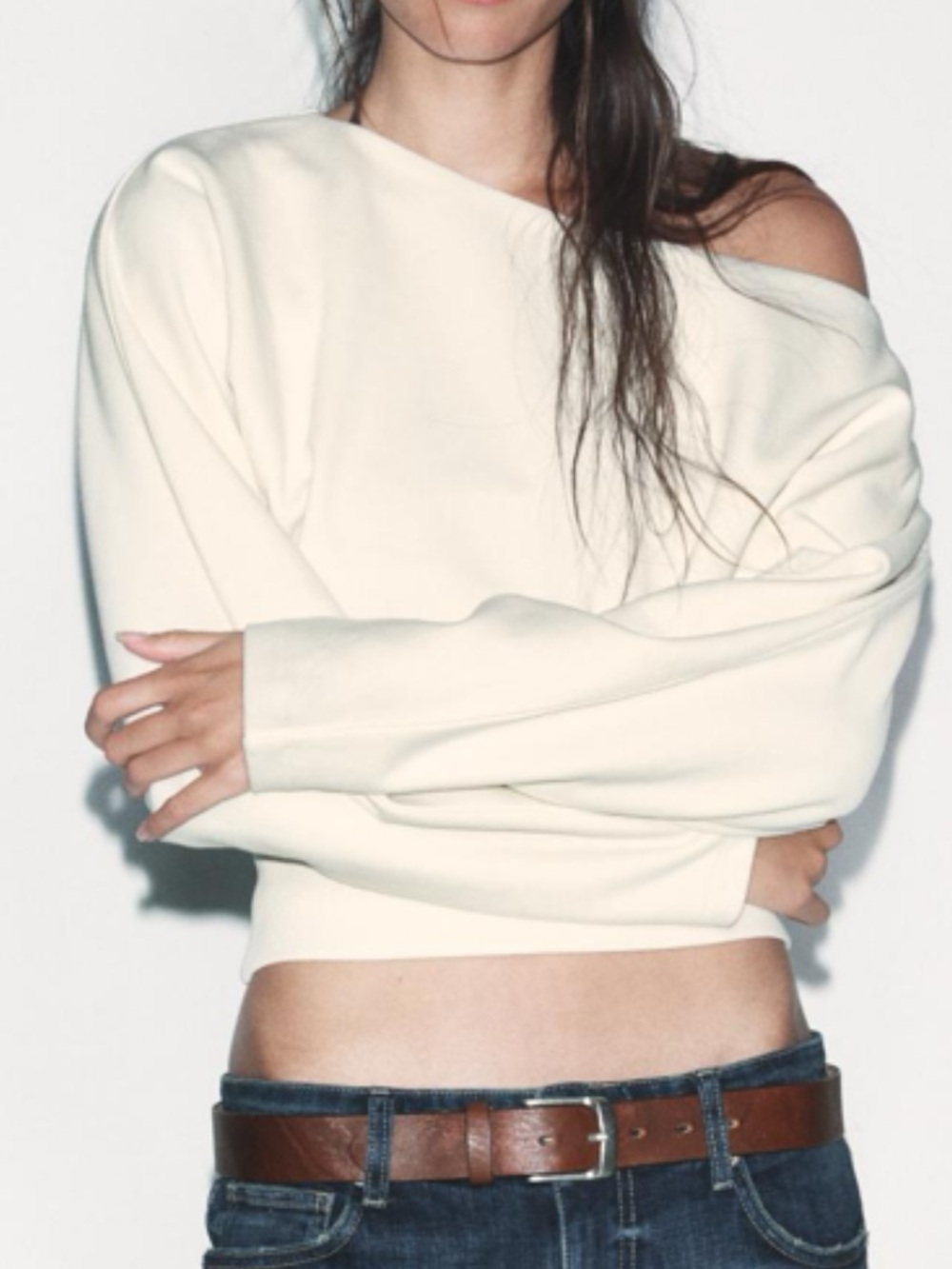 Zara off shoulder sweatshirt